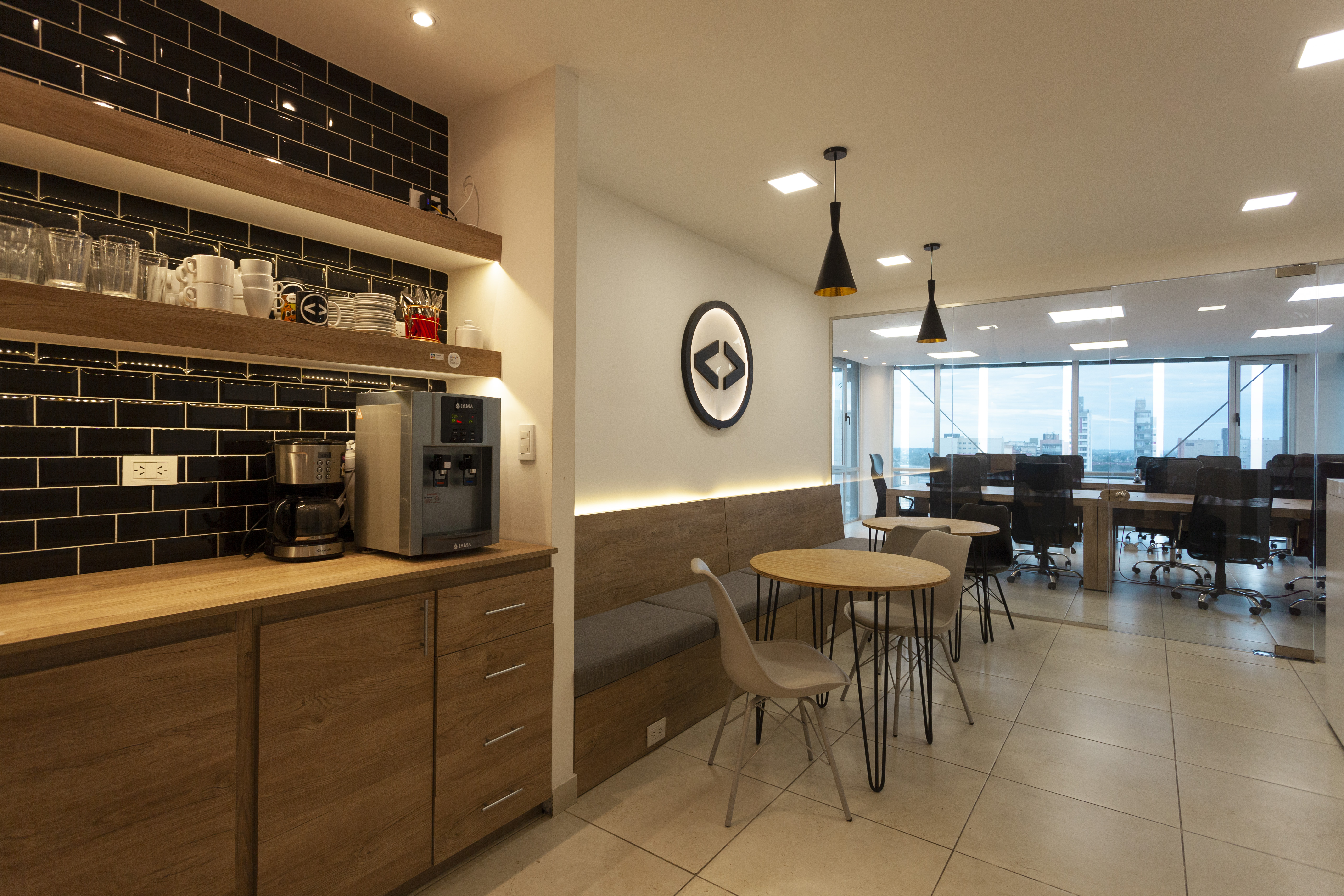 Private meeting room with glass walls